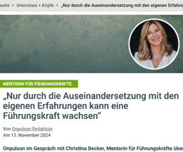 Thema: Auseinandersetzung mit eigene Erfahrungen lässt Führungskraft wachsen