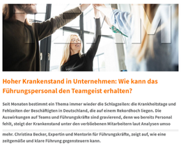 Thema: Hohen Krankenstand in Unternehmen reduzieren